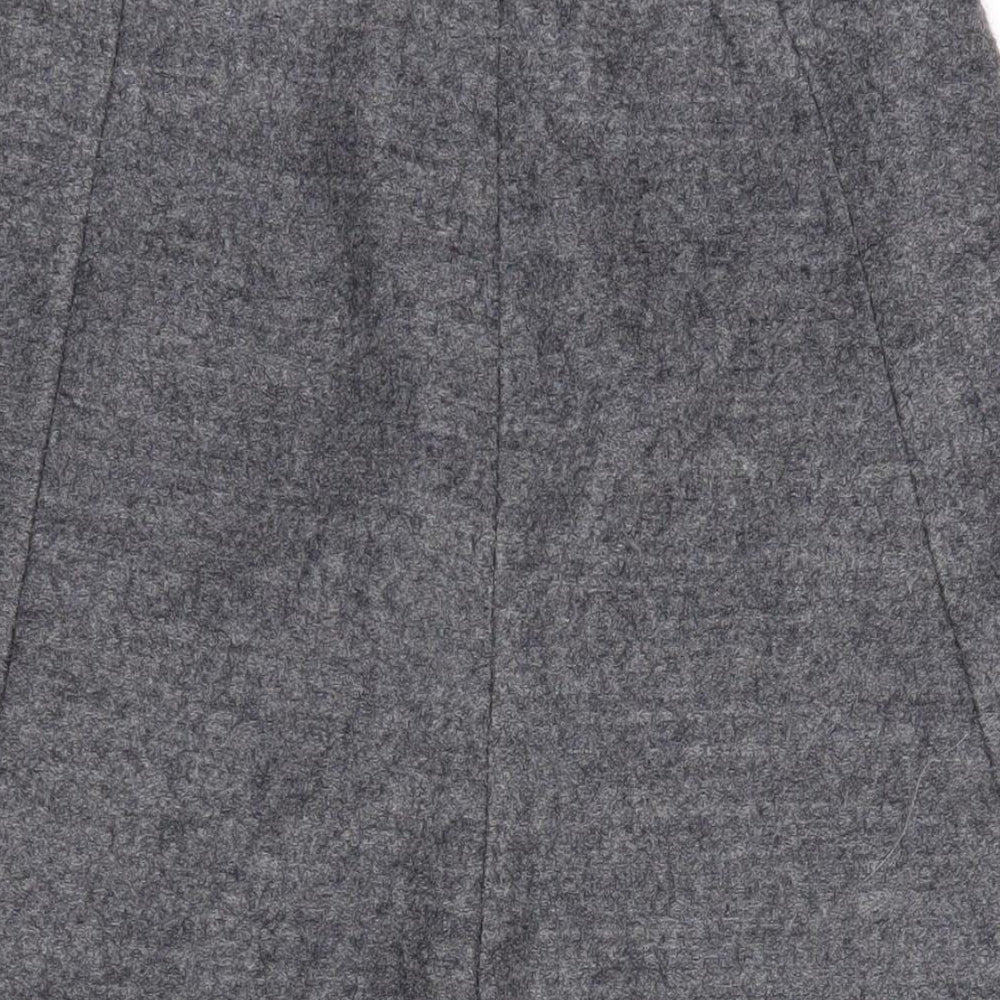 Country Casuals Womens Grey Polyester A-Line Skirt Size 16 Zip