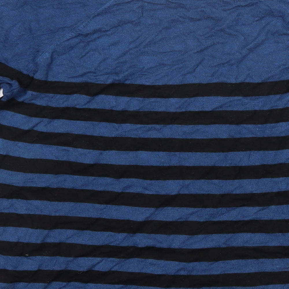 Kookai Womens Blue Boat Neck Striped Acrylic Pullover Jumper Size 2