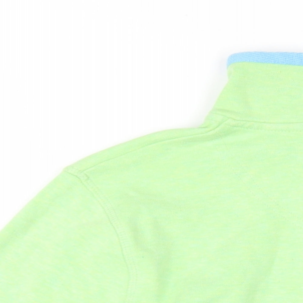 DASH Womens Green Cotton Pullover Sweatshirt Size 12 Button