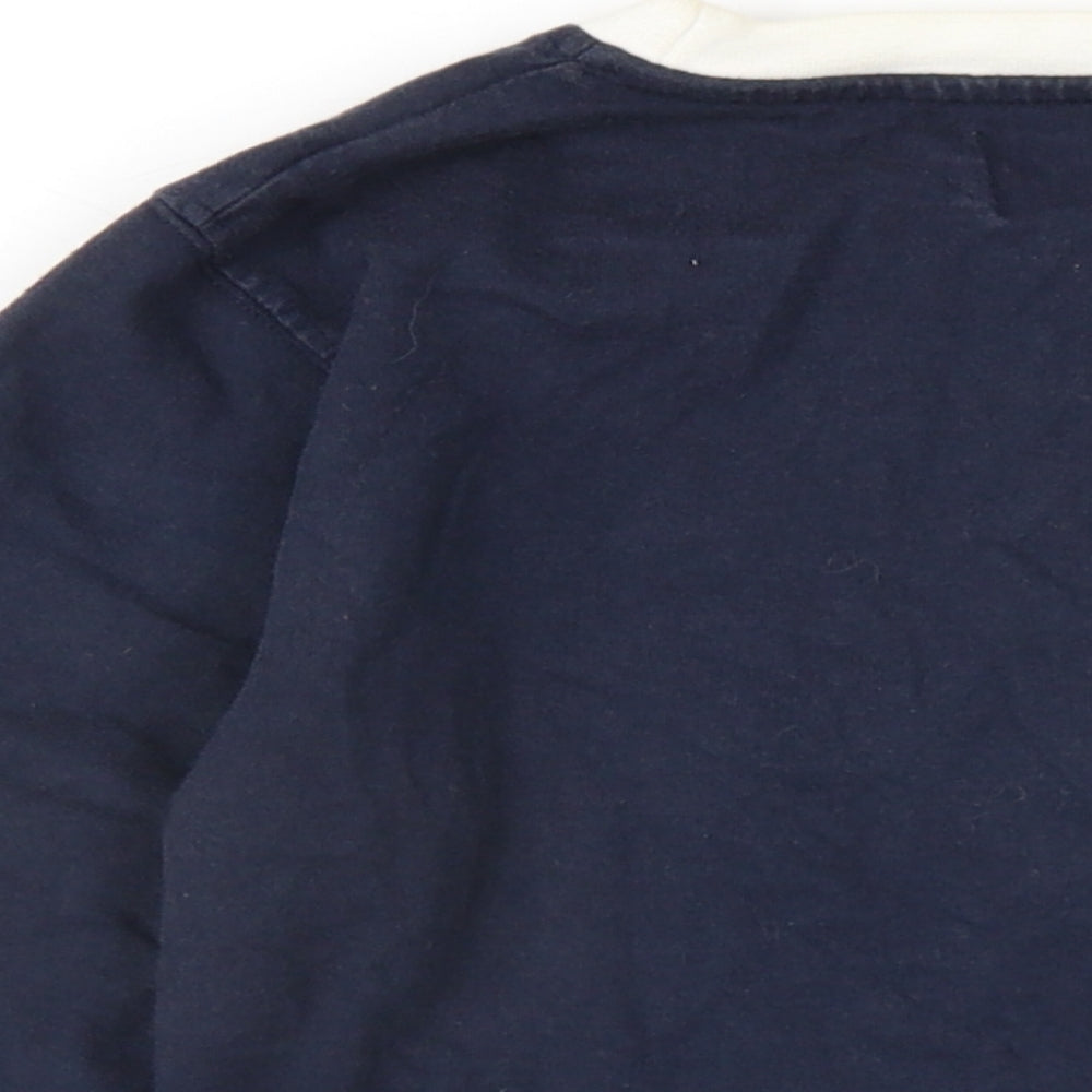 Merc Womens Blue Cotton Basic T-Shirt Size S Round Neck