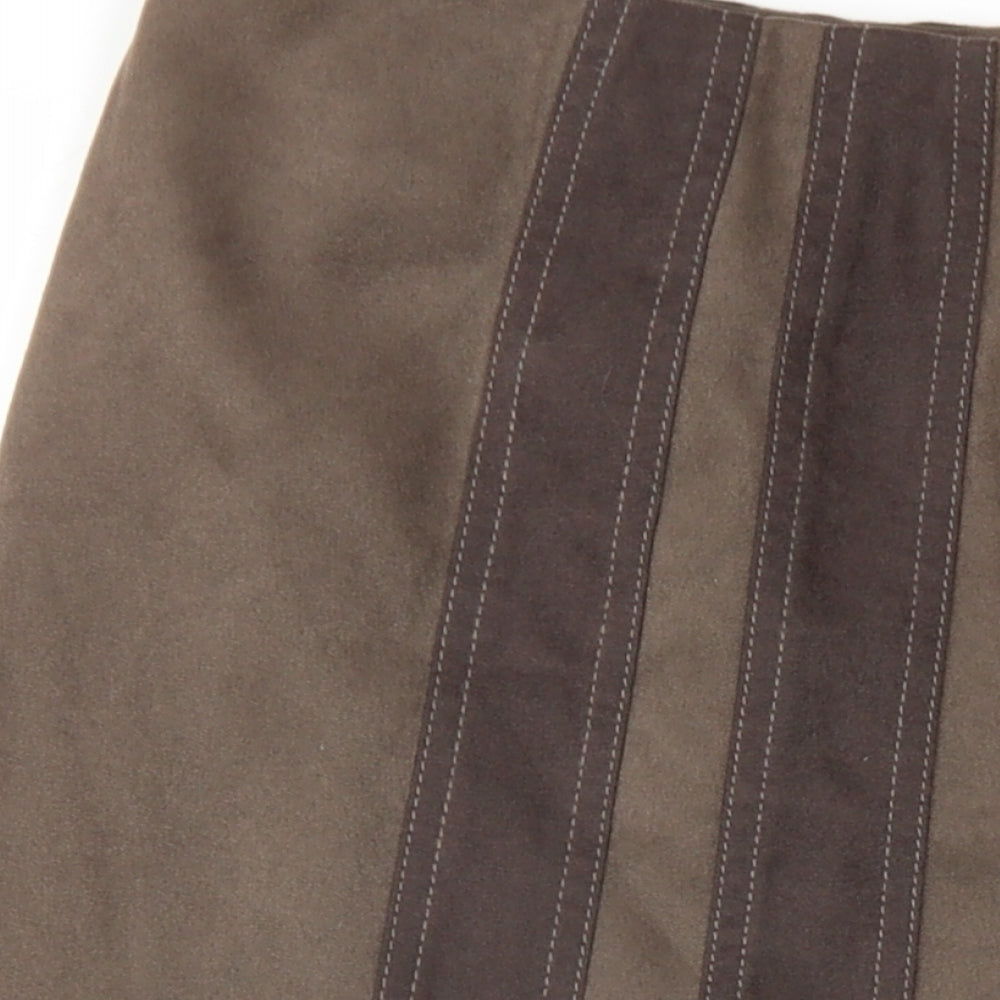Country Casuals Womens Brown Polyester A-Line Skirt Size 16 Zip
