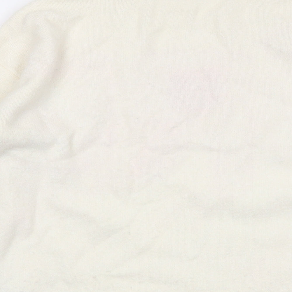 YAYA Womens Ivory Crew Neck Nylon Pullover Jumper Size M
