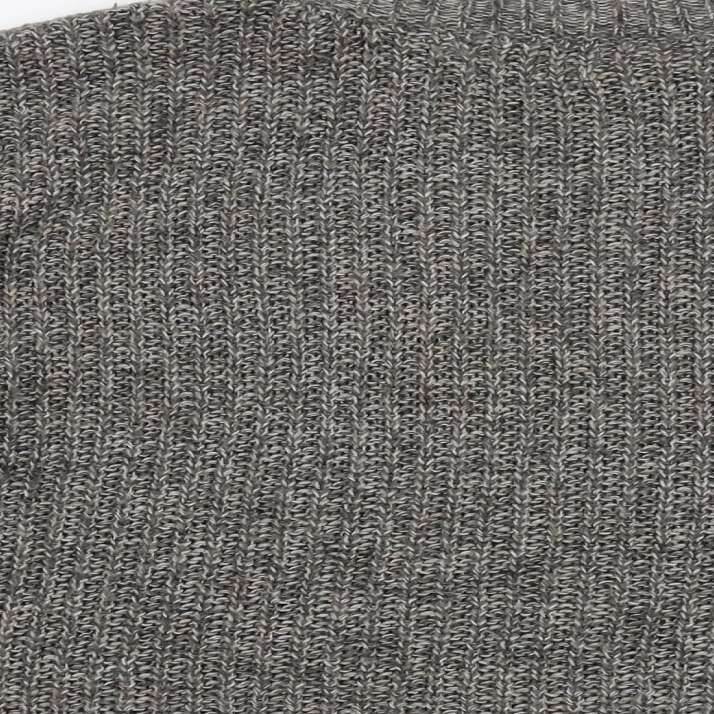 Mango Womens Grey Round Neck Acrylic Pullover Jumper Size S