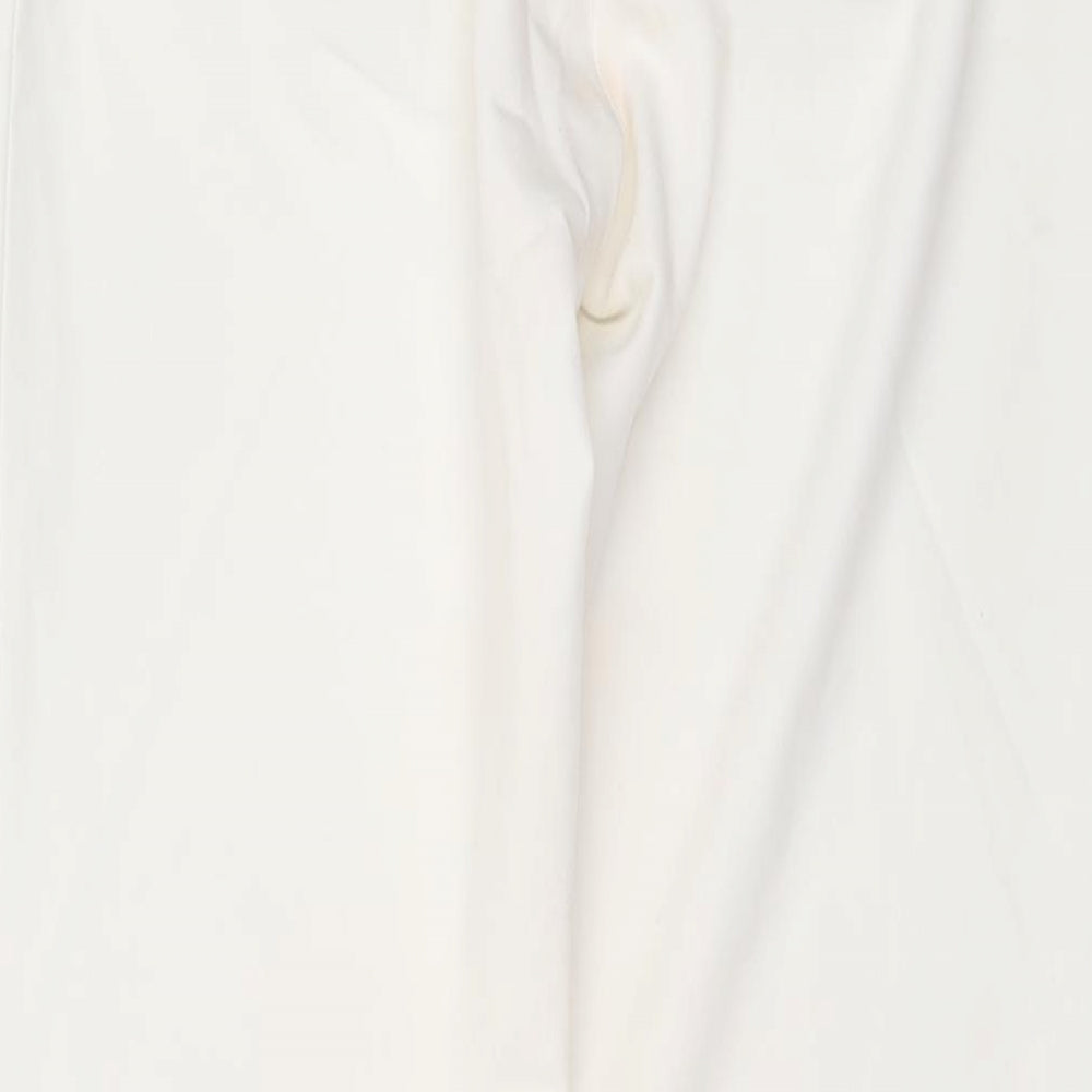 Collection Womens Ivory Polyester Trousers Size S L31 in Regular Hook & Eye