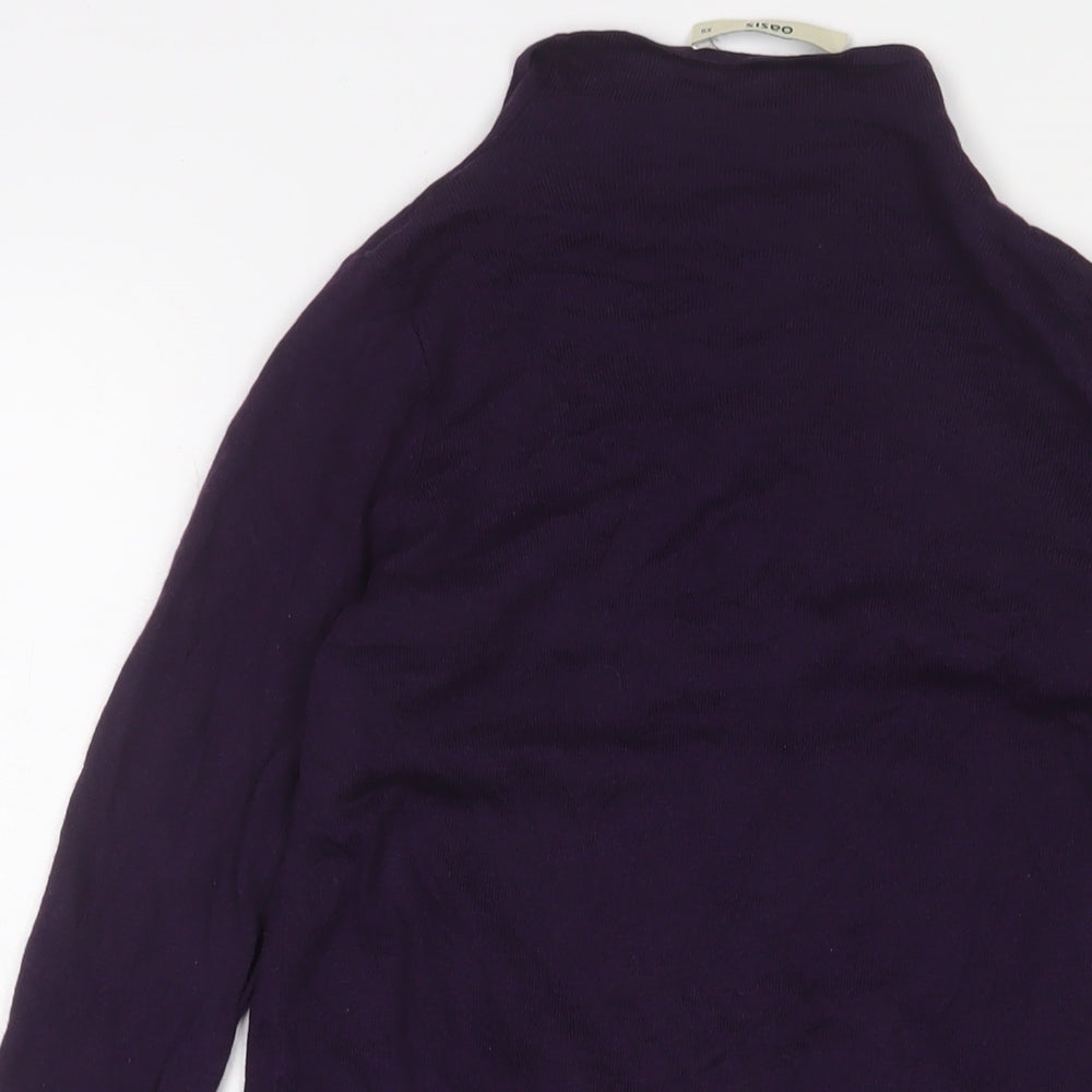 Oasis Womens Purple V-Neck Viscose Cardigan Jumper Size XS - Open