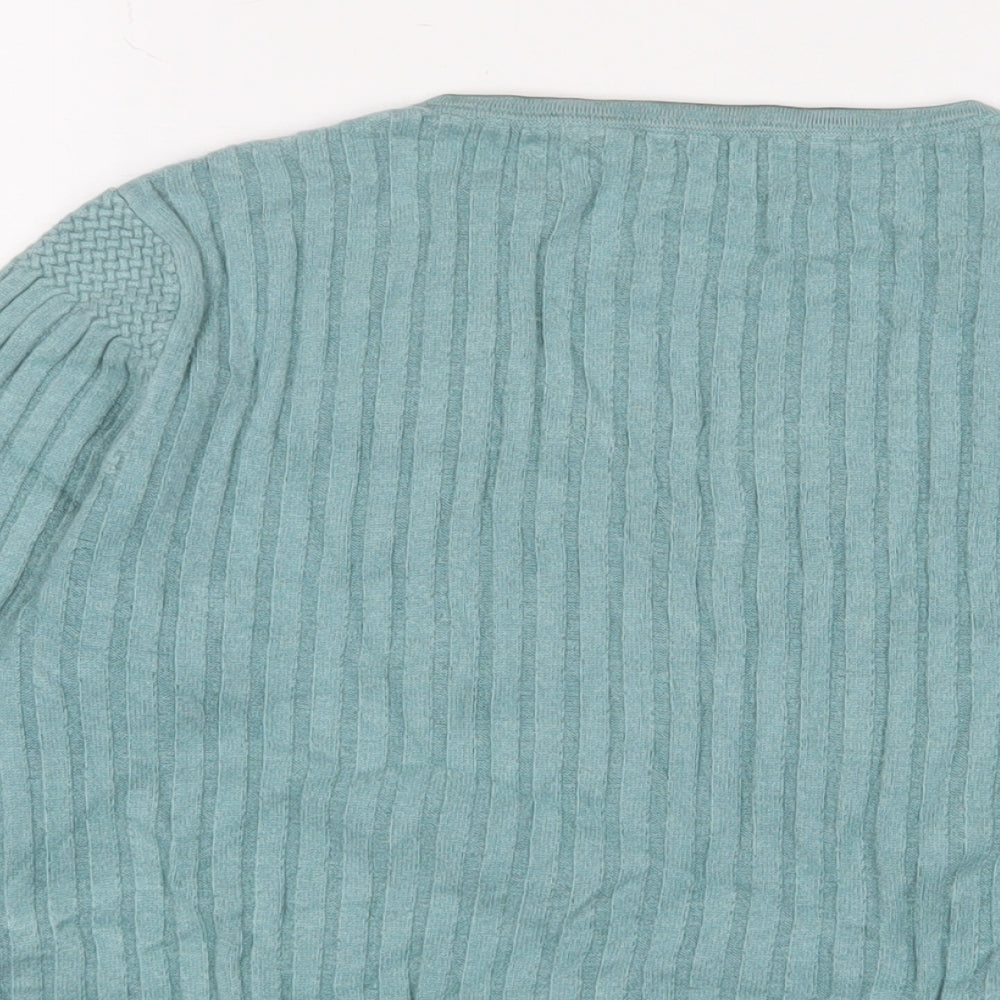 Country Casuals Womens Blue V-Neck Viscose Pullover Jumper Size XL - Embroidered