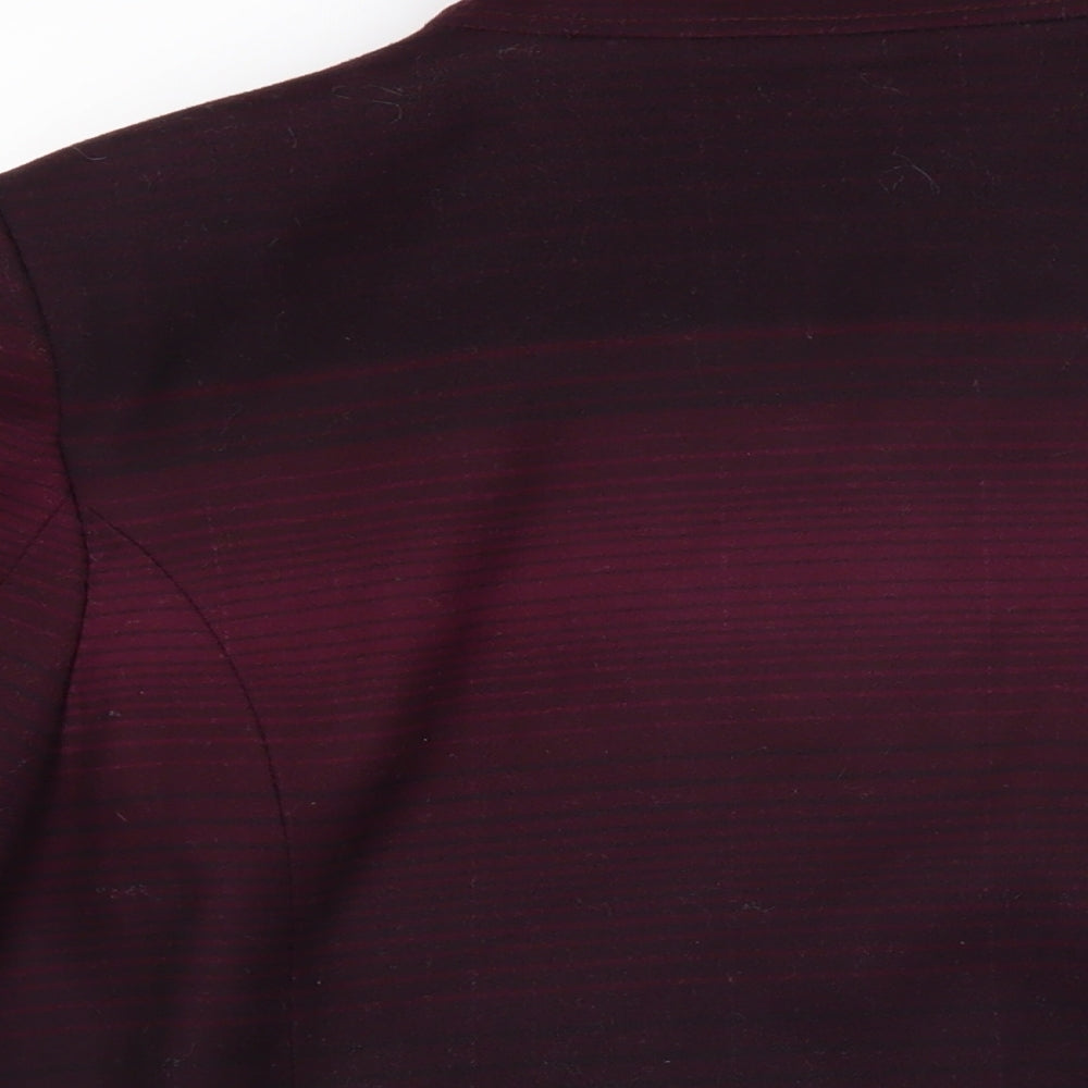 Isle Womens Purple Striped Jacket Blazer Size 16 Button
