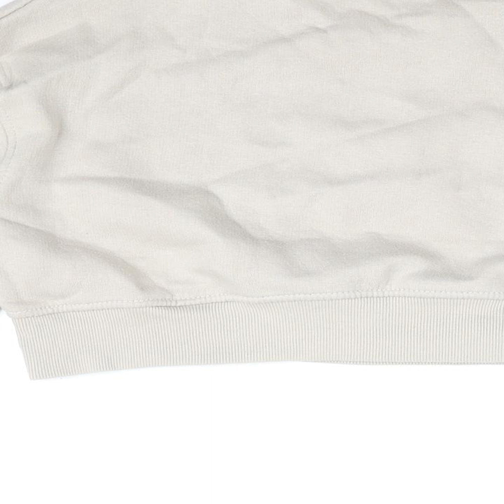 PRETTYLITTLETHING Womens Beige Cotton Pullover Sweatshirt Size 8 Pullover - Cropped, NYC