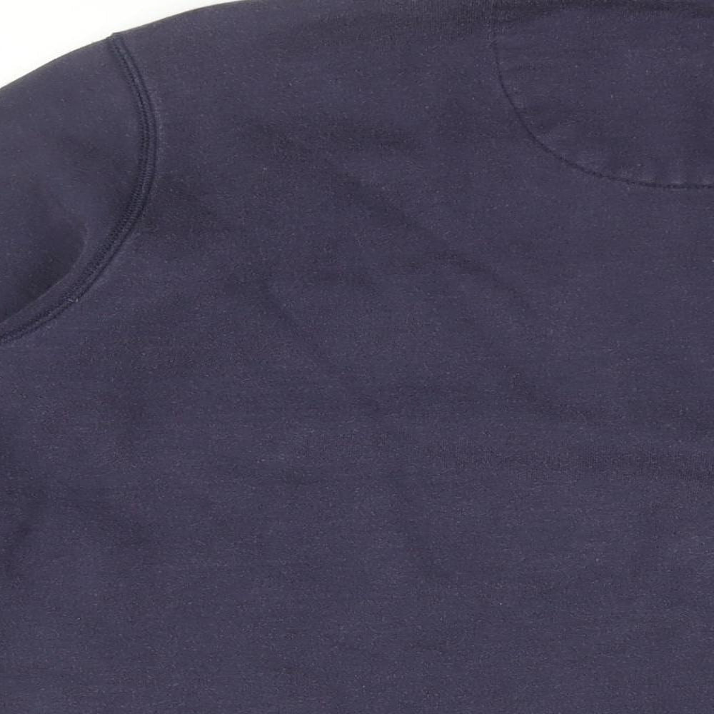 Orvis Womens Blue Cotton Pullover Sweatshirt Size L Zip