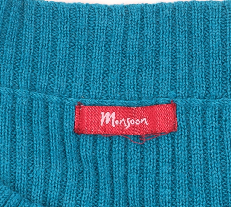 Monsoon Teal Women's Tunic Jumper - M - Wool Blend