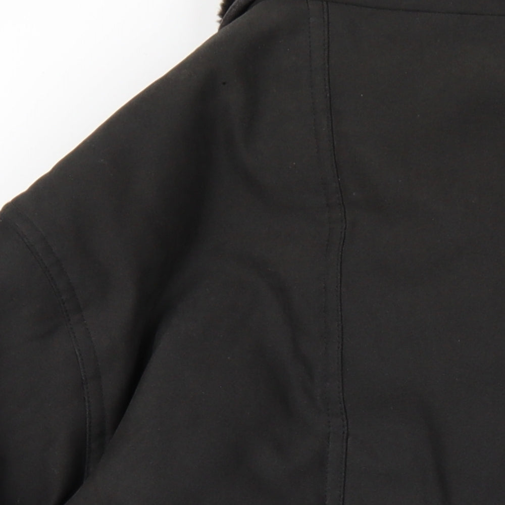 Daxon Womens Black Overcoat Coat Size 16 Button