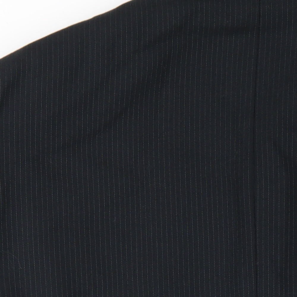 Sovrano Mens Black Striped Wool Jacket Blazer Size 40 Regular