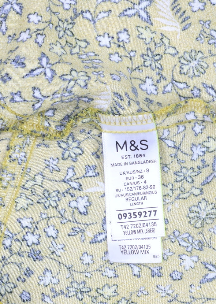 Marks & Spencer Women Yellow Floral Fit & Flare Dress