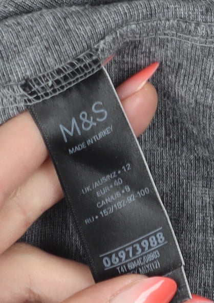 Marks & Spencer Grey Animal Print Blouse UK 12 Woman
