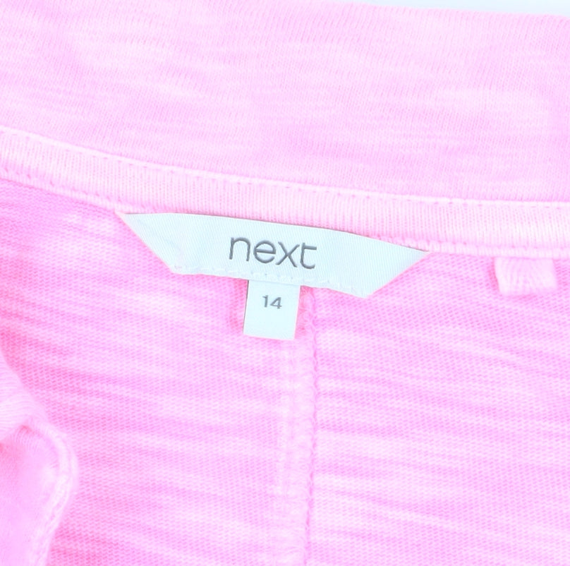Next Women's Pink Button-Up Shirt, Size 14