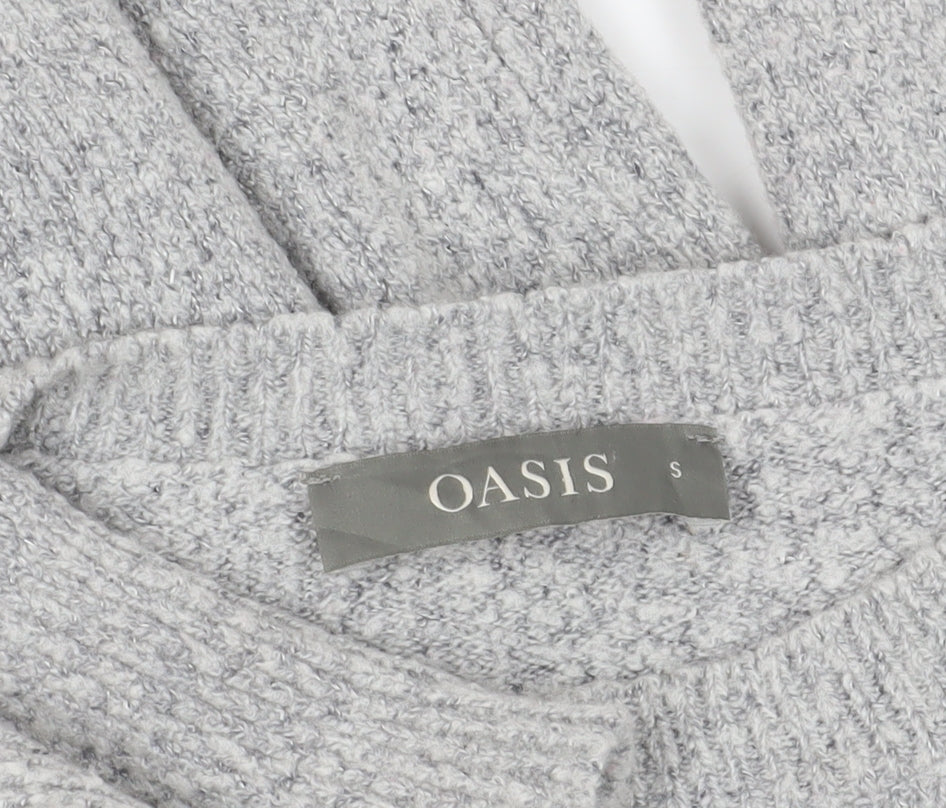 Oasis Women's Grey Pullover Jumper, S, Beaded Accents
