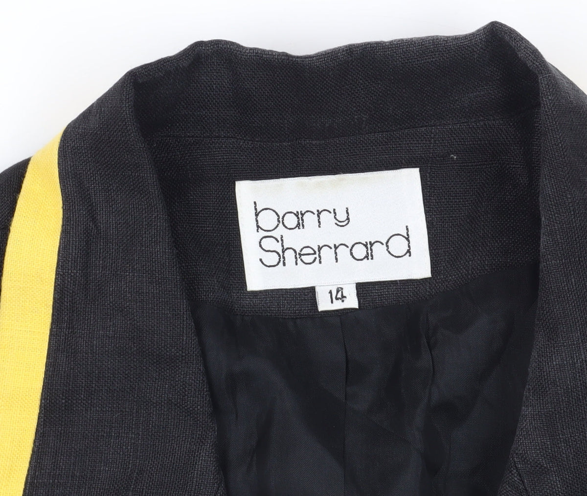 Barry Sherrard Women's Black Blazer Size 14 Linen Vintage