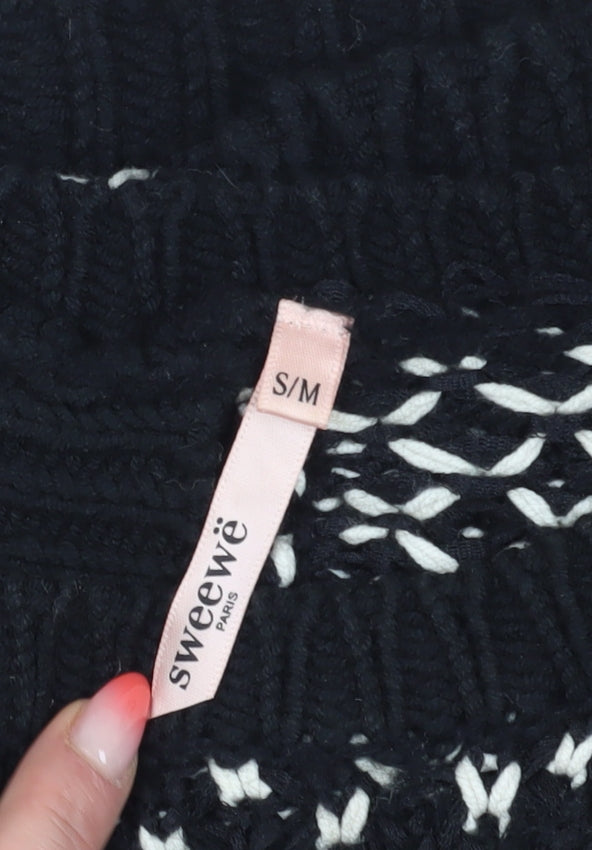 Sweewë Women's Black Chunky Pullover Jumper S/M