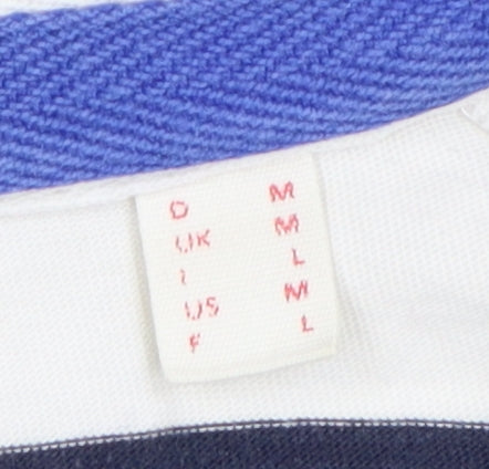 ESPRIT Men's White Striped Polo Shirt M Casual