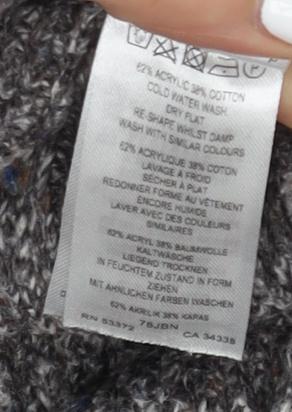 French Connection Women's Grey High Neck Pullover Jumper M
