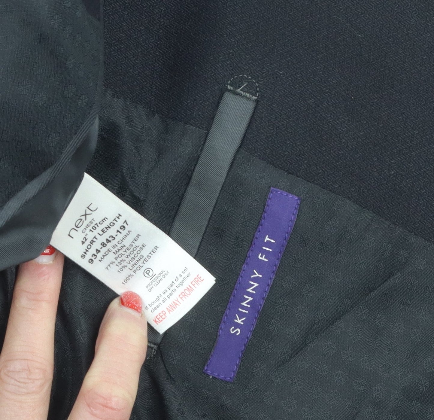 Next Men's Black Slim Fit Blazer 42 Regular