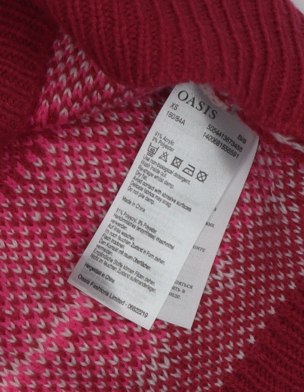 Oasis Women's Multicoloured XS Geometric Pullover Jumper