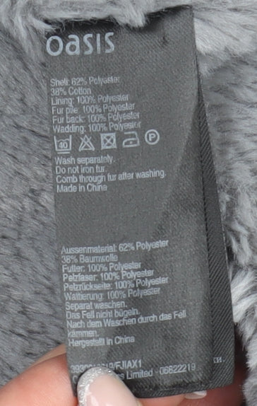 Oasis Women's Black Parka with Fur Trim XS