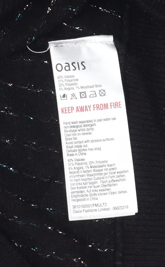Oasis Women's Black V-Neck Pullover Jumper - M