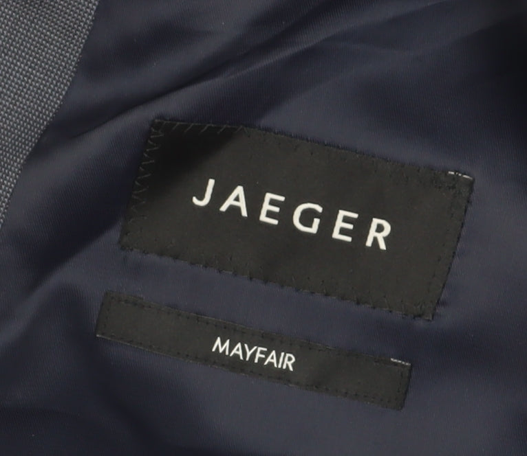 Additional view of Jaeger Men's Grey Check Wool Blazer, size 44R