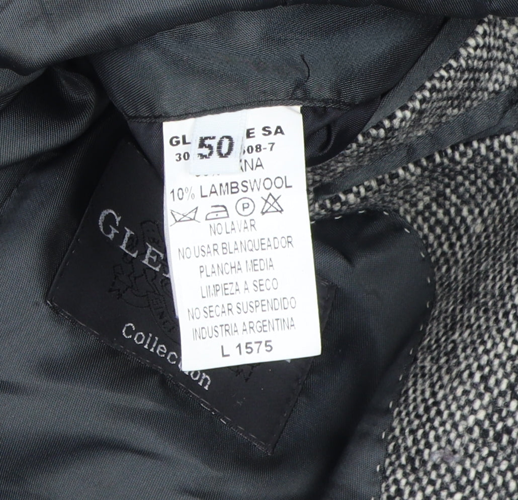 Glenmore Men's Grey Wool Blazer Size L Classic Style