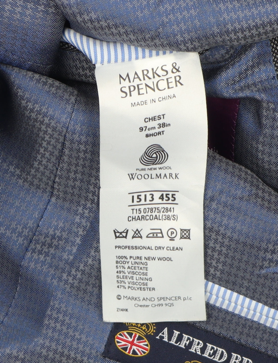 Marks & Spencer Men's Grey Wool Blazer 38 S