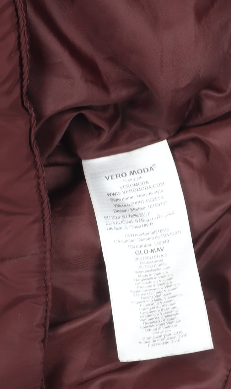 Vero Moda Women's Brown Bomber Jacket Size S Classic Style