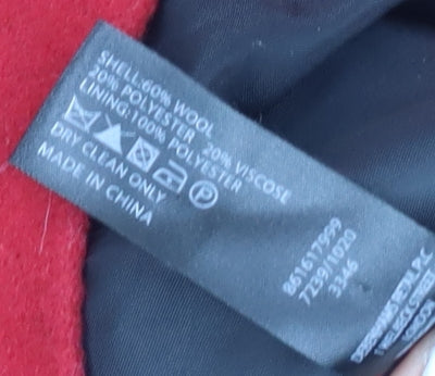 Maine New England Women's Red Pea Coat Size 16 Classic Style