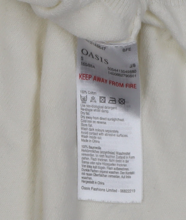 Oasis Women's White Polka Dot Pullover Jumper S