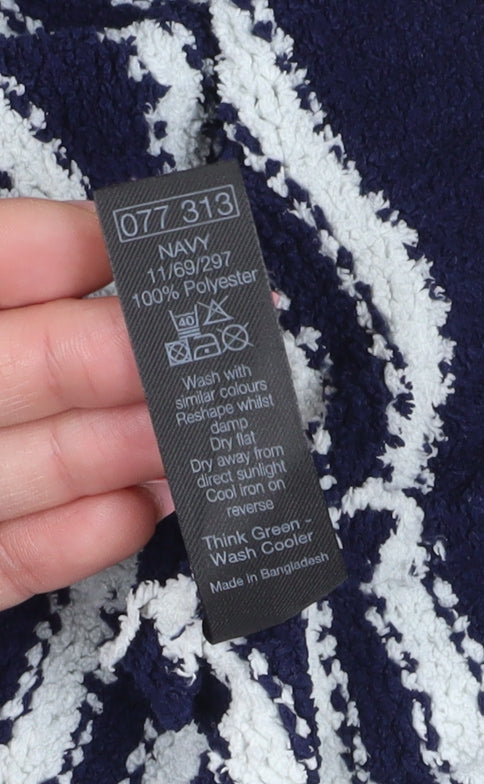 M&Co Women's Navy Striped Pullover Jumper Size 16