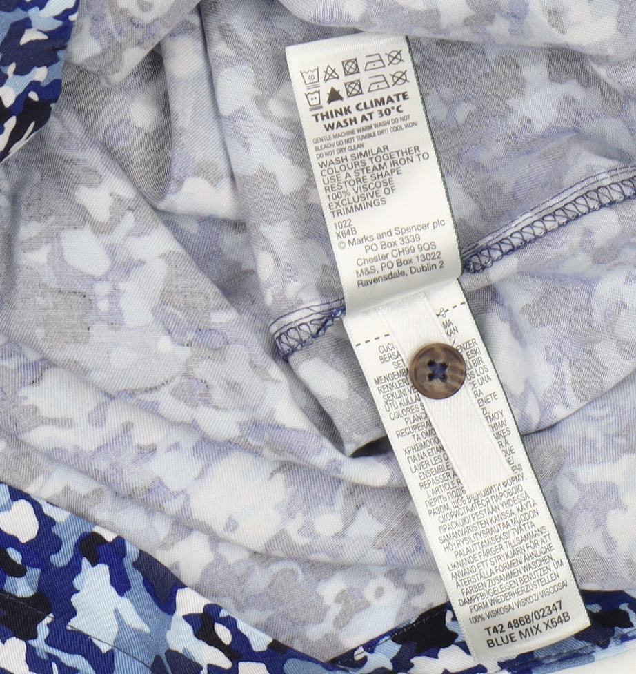 Marks & Spencer Women's Blue Camouflage Shirt Dress