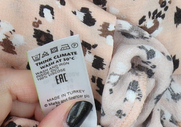 Marks & Spencer Women's Beige Floral Blouse Size 16