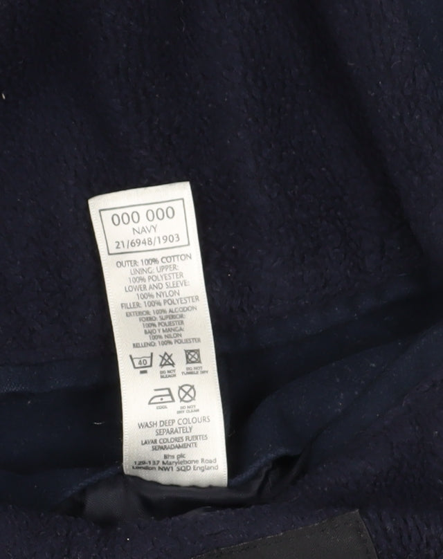 BHS Men's Blue Mid-Length Overcoat M