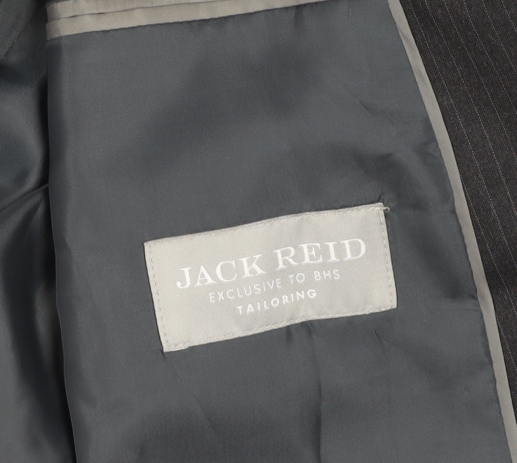 Jack Reid Men's Grey Striped Blazer Size 46