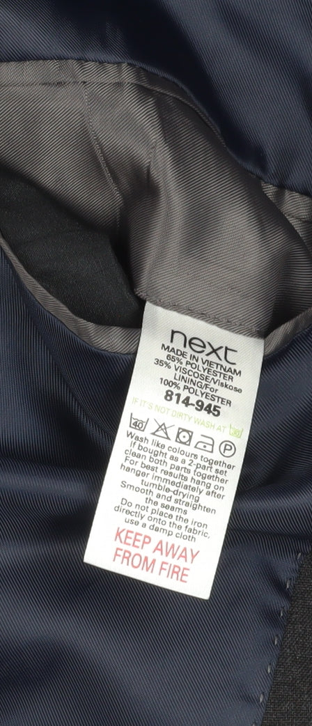 Next Men's Black Blazer, Regular Fit, Size 40R