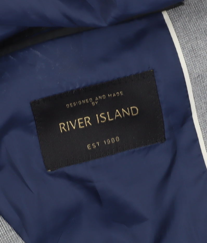 River Island Men's Grey Blazer Regular Fit 44R