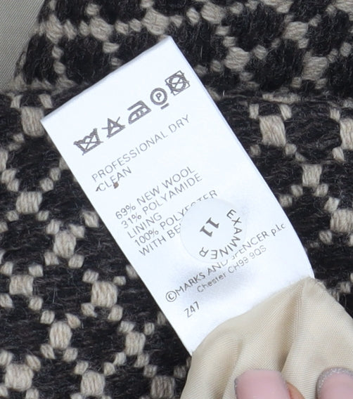 Marks & Spencer Women's Black Pea Coat Size 14
