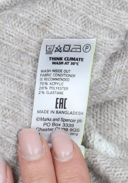 Marks & Spencer Women's Beige Striped Pullover S