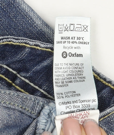 Marks & Spencer Girls Blue Straight Jeans, Size 10 Years
