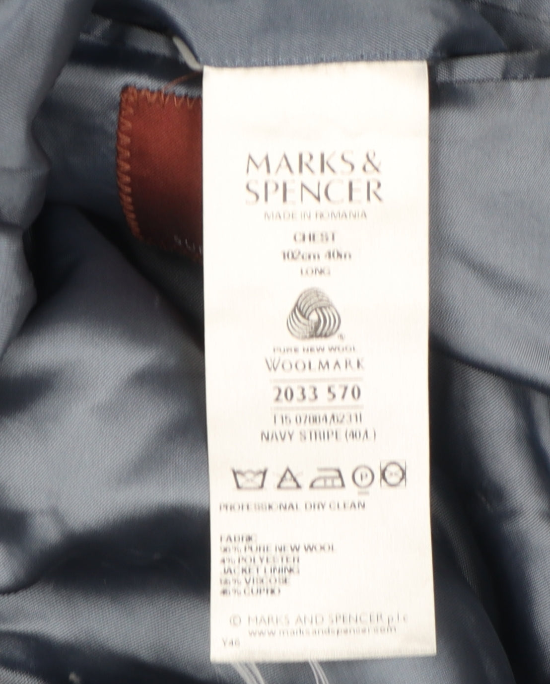 Marks & Spencer Men's Black Double-Breasted Blazer 40L