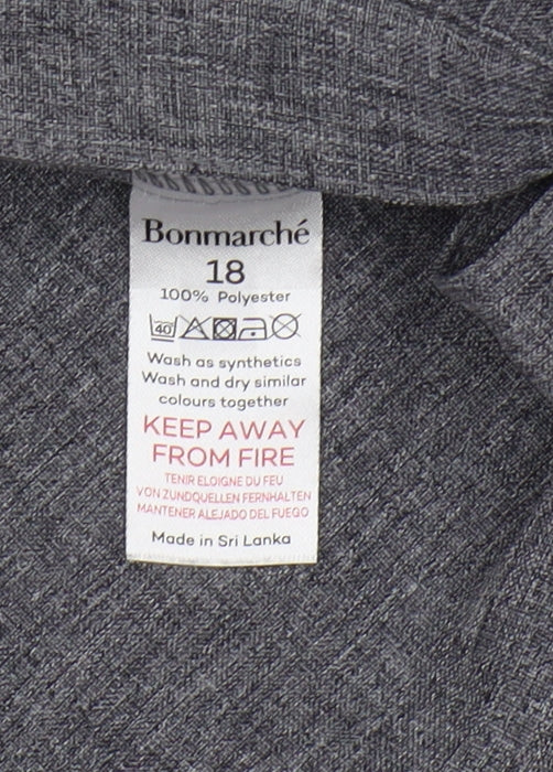 Bonmarché Women's Grey Regular Knit Trousers Size 18