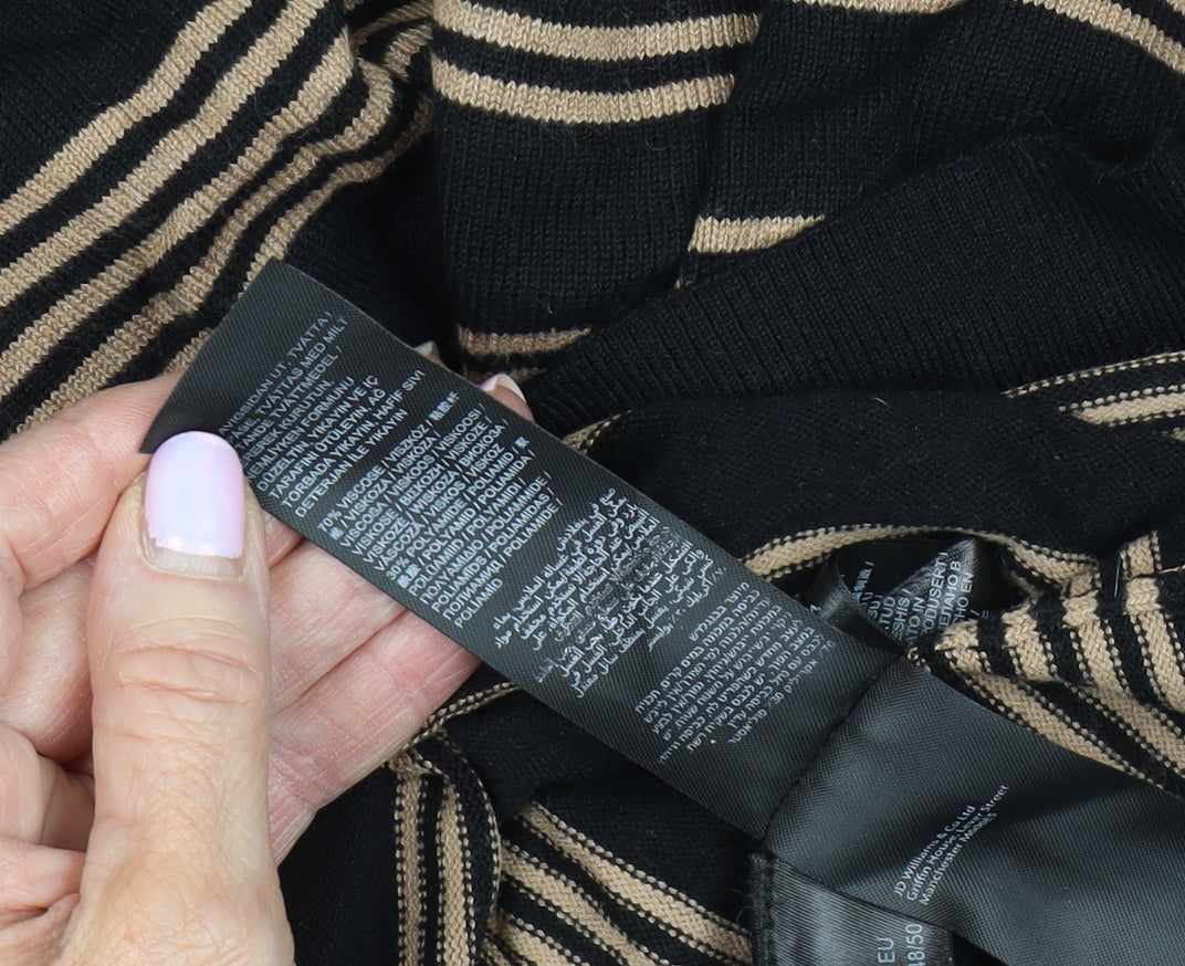 Capsule Women's Plus Black Striped Jumper Size 20/22
