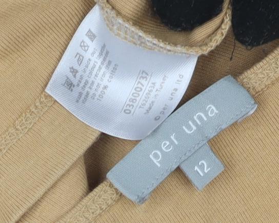 Per Una Brown Blouse - Women’s Size 12 Stretch Knit