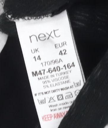 Next Women's Striped T-Shirt UK 14 Black White