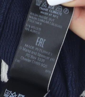 Marks & Spencer Women's Blue Striped Jumper UK 12